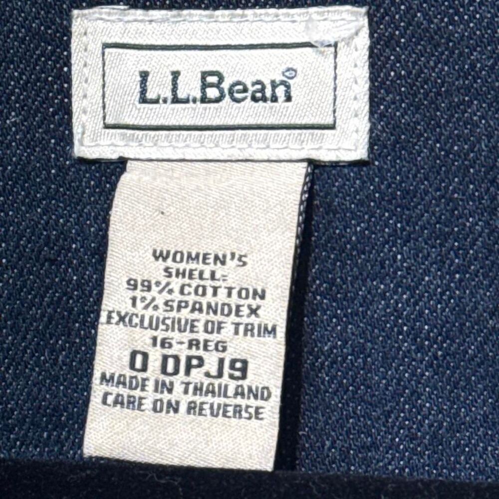 L.L. Bean Women's Size 16 Blue Cotton Denim Blazer Jacket - Picture 2 of 8